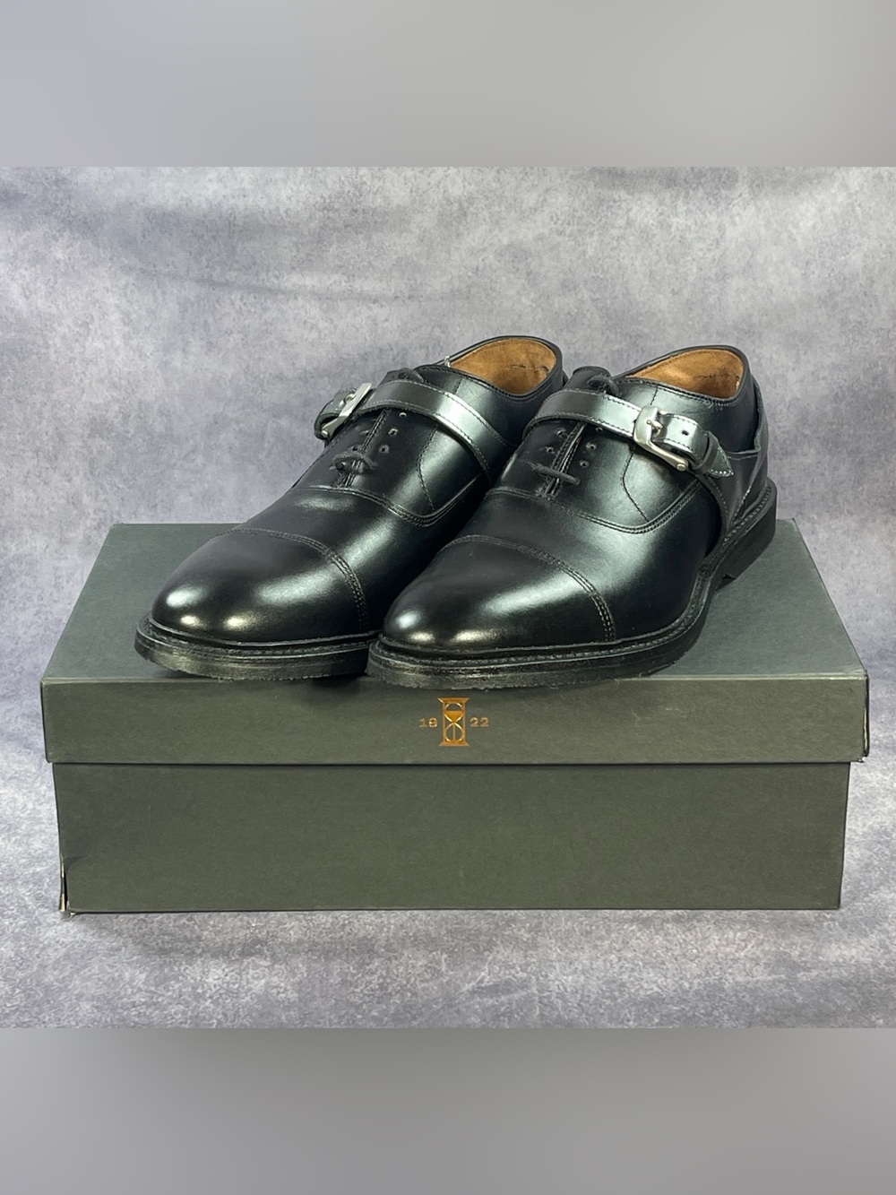 Allen Edmonds Park Avenue Leather Black Velo Cap Toe Dress Shoes Men's Sz 11 NEW